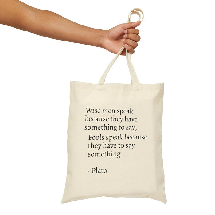 Cotton Canvas Tote Bags Plato Quote, Tote Bag, School Bag, Cotton Bags, Reusable Bags, Shopper Bags, Made in USA | Pippa + June