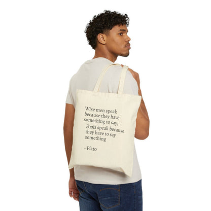 Cotton Canvas Tote Bags Plato Quote, Tote Bag, School Bag, Cotton Bags, Reusable Bags, Shopper Bags, Made in USA | Pippa + June