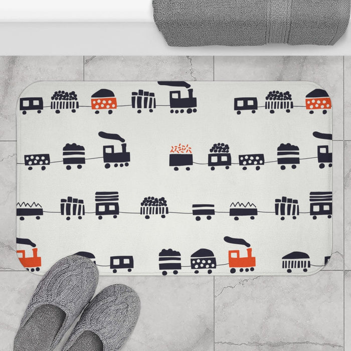 Boys Bath Mat Choo Choo Train, Boys Bathroom Decor, Kids Bathroom | Pippa + June