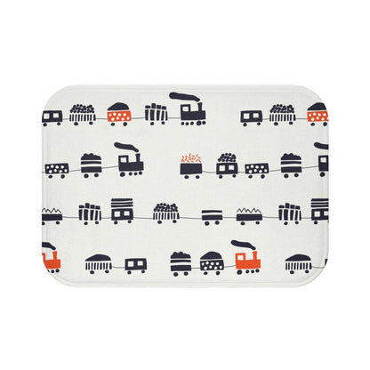 Boys Bath Mat Choo Choo Train, Boys Bathroom Decor, Kids Bathroom | Pippa + June