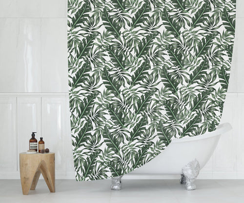 Shower Curtain Tropical Hawaiian, Bath Curtain Palm Trees, Bathroom Decor & Accessories, Made in the USA | Pippa + June