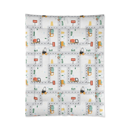 Kids Comforter Set Trucks, Kids Bedding Sets, Kids Duvet Covers, Children's Bedding, Modern Kids Bedding, Nursery Bedding, Made in the USA | Pippa + June www.pippandjune.com
