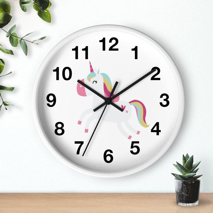 Kids Wall Clock, Fairy Tale Unicorn Wall Clock, Silent Non Ticking Wall Clock, Children's Wall Clock, Nursery Wall Clock, Toddler Wall Clock, Baby Room Clock, Playroom Wall Clock, Girls Bedroom Wall Clock, Kids Room Decor, Made in the USA | Pippa + June