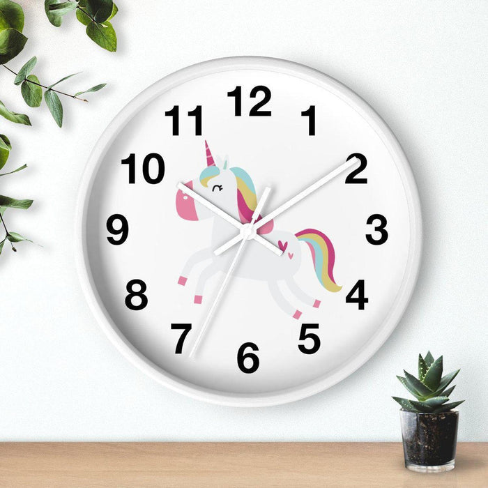Kids Wall Clock, Fairy Tale Unicorn Wall Clock, Silent Non Ticking Wall Clock, Children's Wall Clock, Nursery Wall Clock, Toddler Wall Clock, Baby Room Clock, Playroom Wall Clock, Girls Bedroom Wall Clock, Kids Room Decor, Made in the USA | Pippa + June