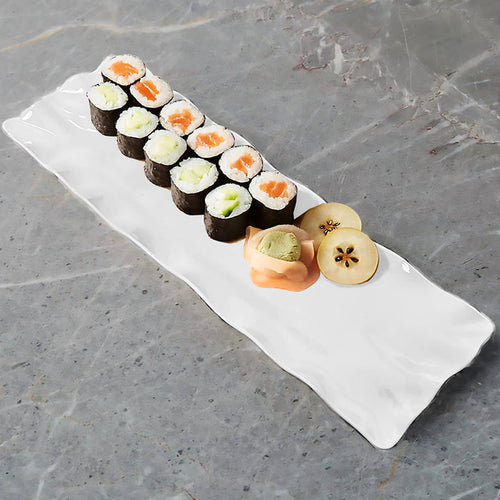 White 20 3/4" Melamine Rectangle Tray