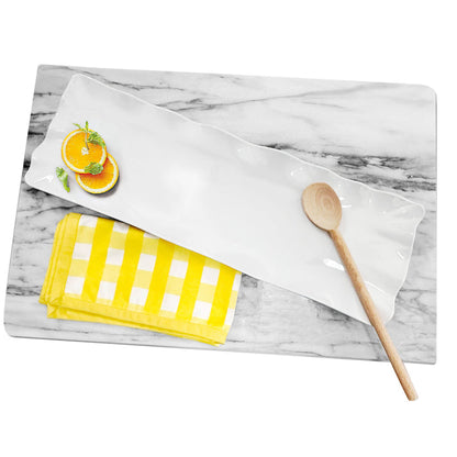 White 20 3/4" Melamine Rectangle Tray