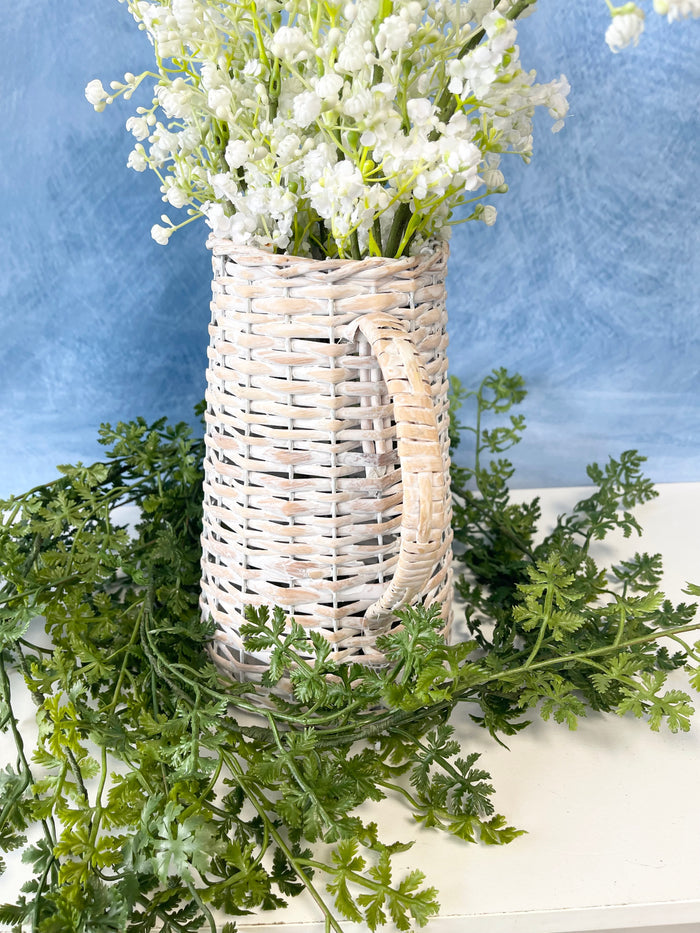 Whitewash Woven Pitcher